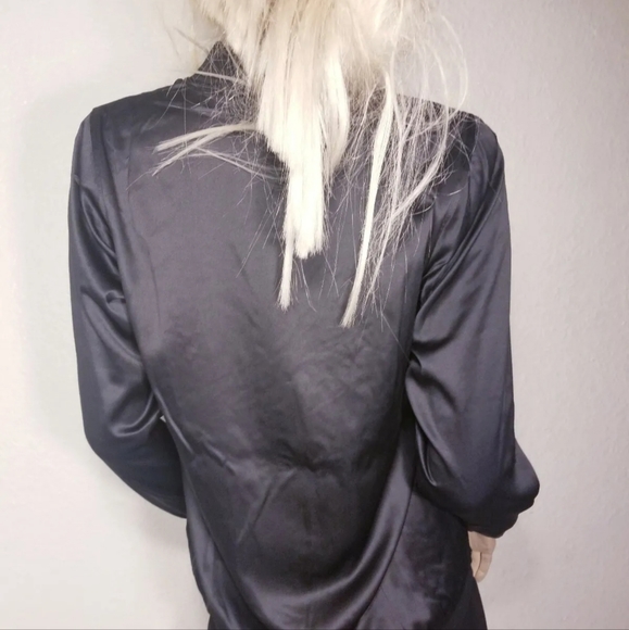 Women's black jacket floral Blouse lining full zip various sizes - Picture 3 of 8